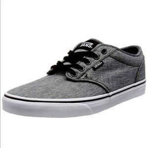 VANS Gray Black Sneakers Low Top Canvas Upper Rubber Sole Atwood Skater Youth 4